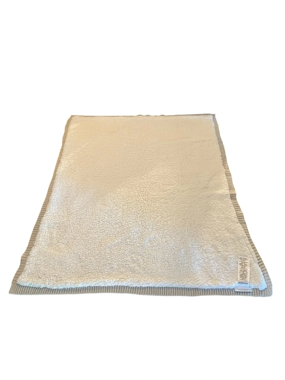 Pottery Barn Kids Tan Patchwork Cable Heirloom Sheep Baby Blanket